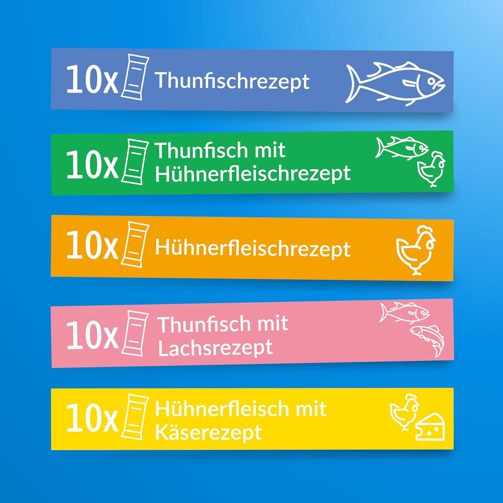 INABA Churu Puree Katzenleckerlis Variety Box 50 x Thunfisch Huhn