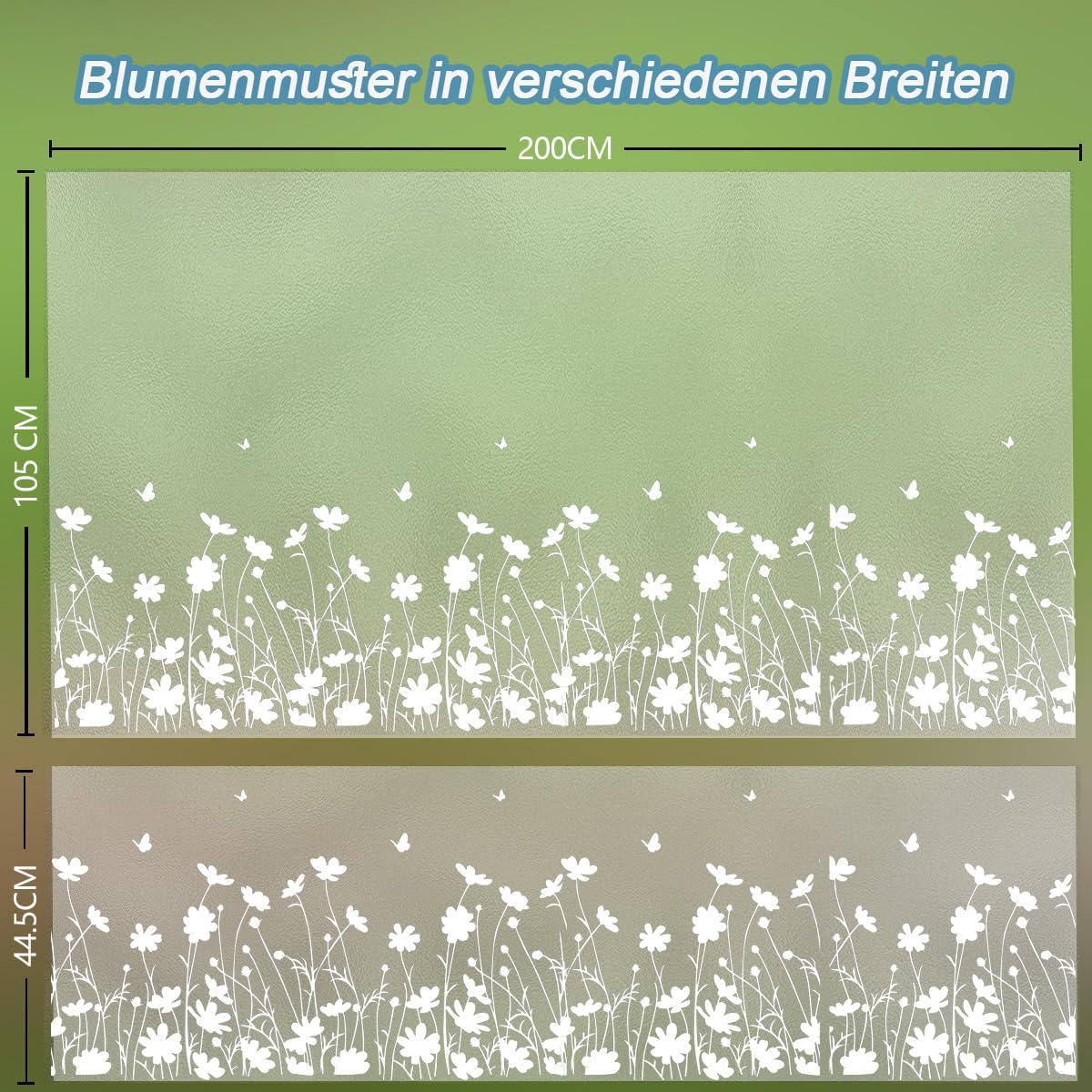 Spiegelfolie Sichtschutz Fensterfolie 44,5x200cm selbsthaftend UV- und Hitzeschu
