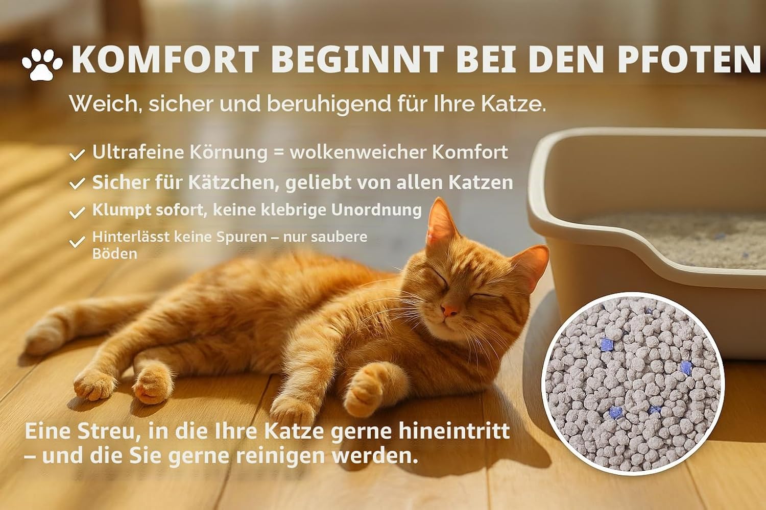 Katzenstreu Klumpstreu superfein mit Babypuderduft verschiedene Sorten