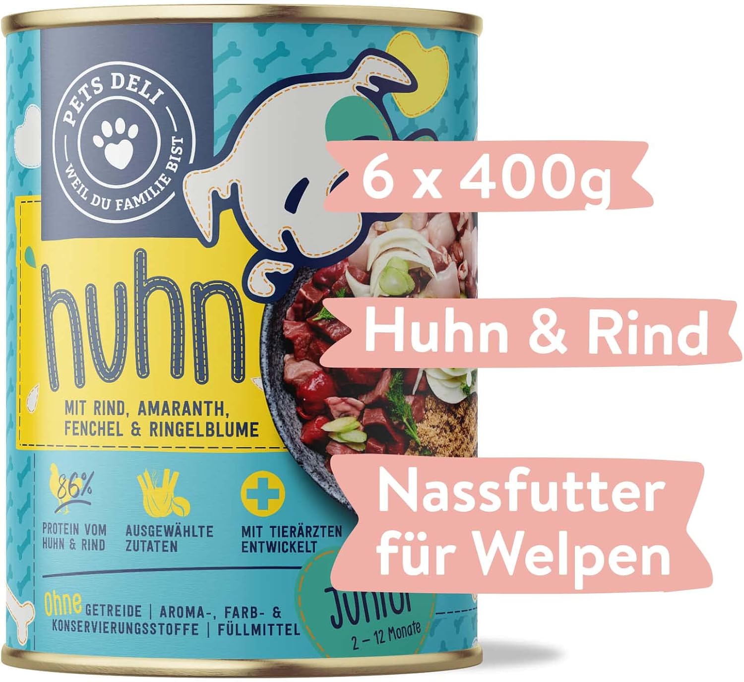 Pets Deli Mini Nassfutter Huhn mit Quinoa Brokkoli 16x100g verschiede