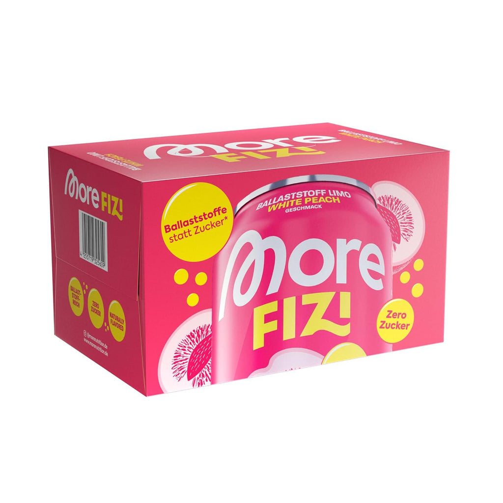 MORE Fizi White Peach Ballaststoff-Limonade Ballaststoffe 6er Pack