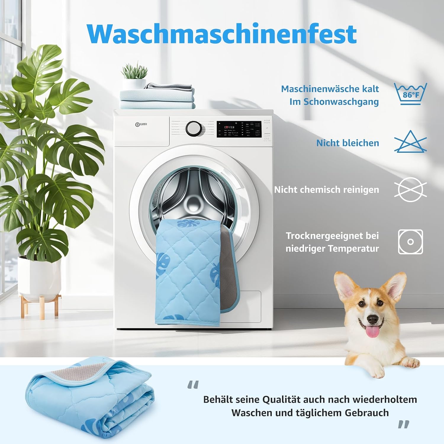 PICK FOR LIFE Kuehldecke Hund 70x55 cm Waschbar selbstkuehlend Grau 1cm
