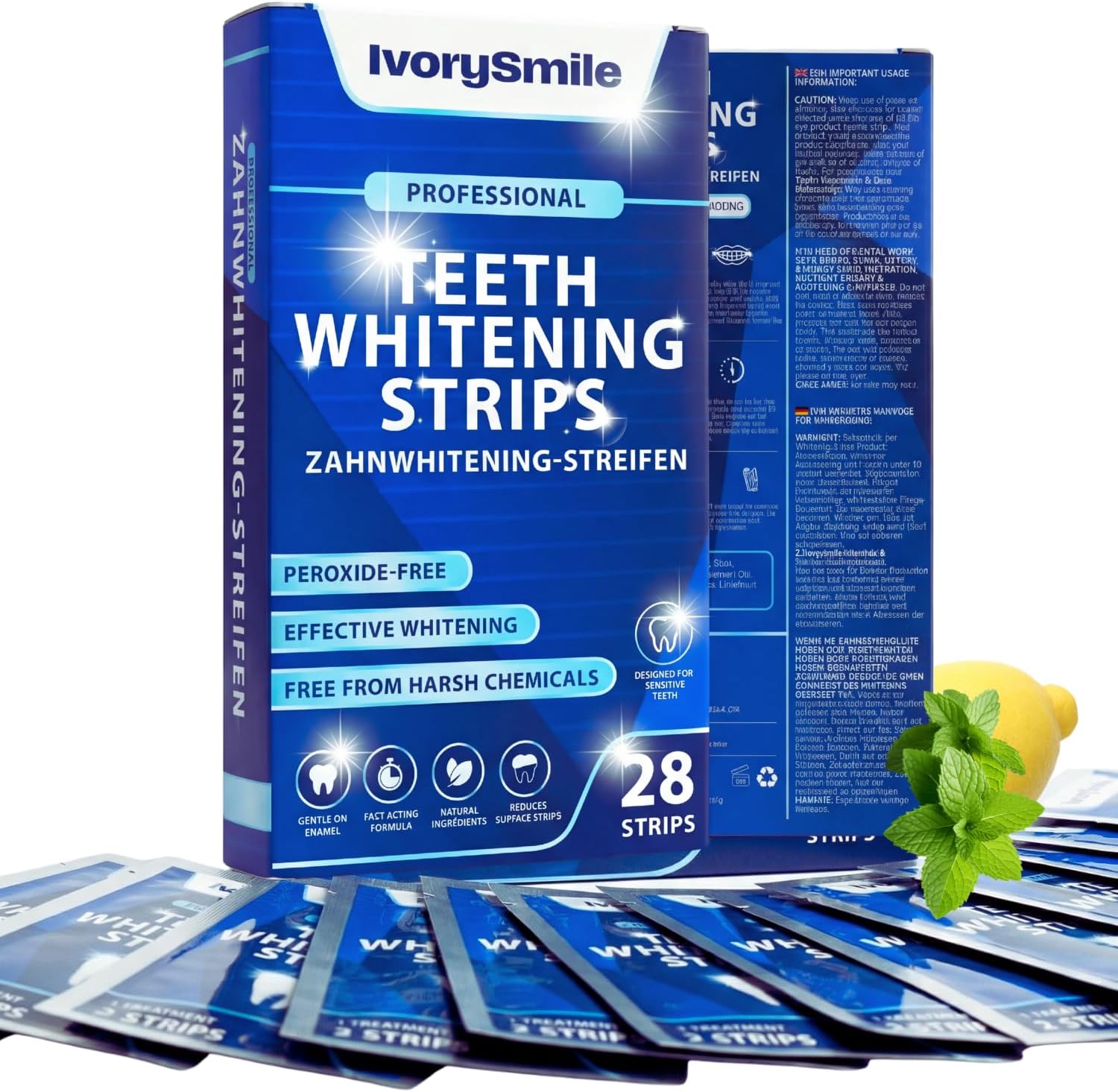 Whitening Strips Zahnaufhellungsstreifen 28 Stueck fuer empfindliche Zaehne