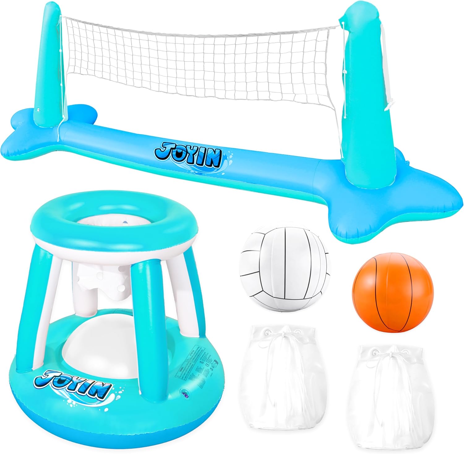 JOYIN Pool Spiel Set Volleyball Basketball Aufblasbar Kinder Erwachsene Poolspie