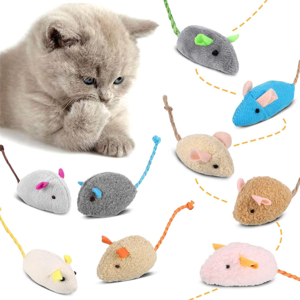 9er Set Katzenminze Plüsch Mäuse Spielzeug für Katzen Kitten