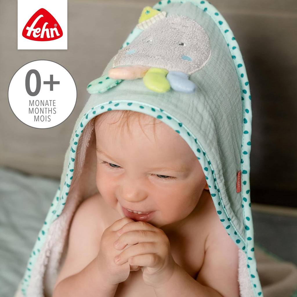 Kapuzenhandtuch Baby Lama 90x90 cm Kuscheliges Badetuch fuer Neugeborene