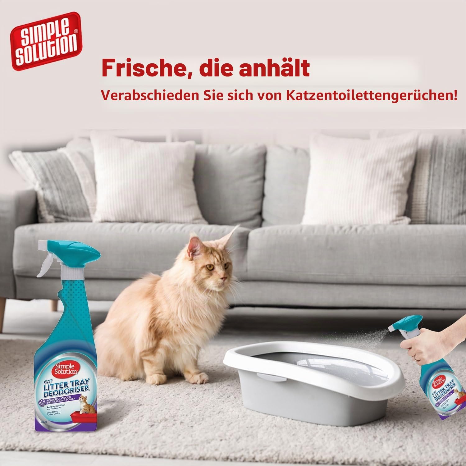 Simple Solution Geruchsentferner Katzenstreu 500 ml enzymatische Reinigung