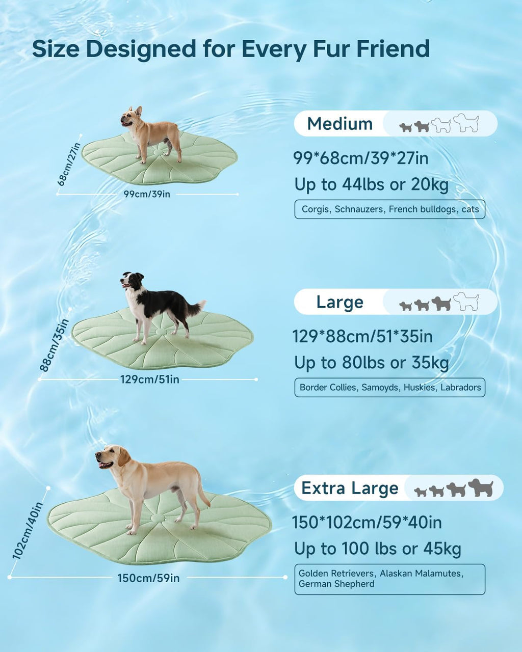 BG-BABYGO kuehlmatte selbstkuehlend reversibel waschbar L 88x129 cm gruen