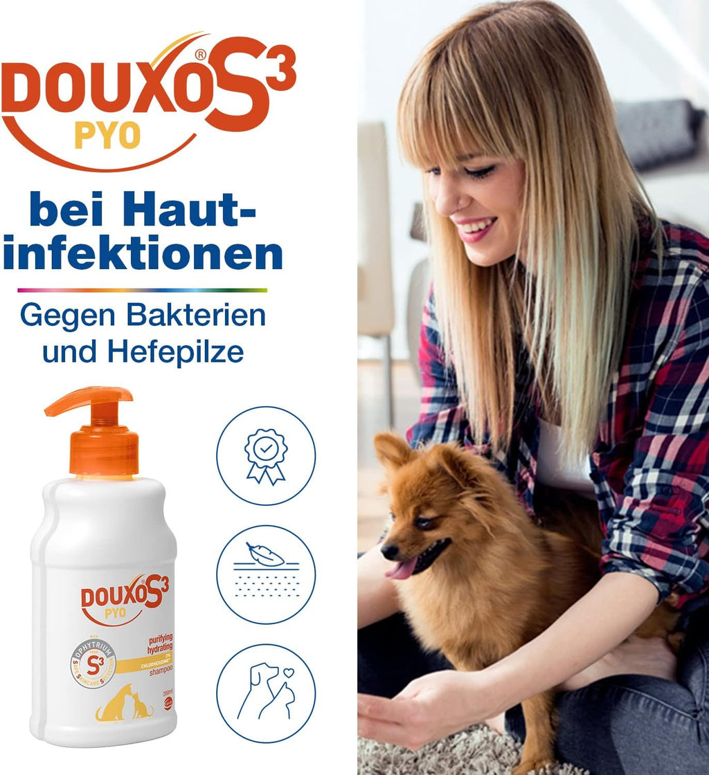 Douxo S3 Pyo Shampoo fuer Hunde und Katzen gegen Bakterien Hefepilze