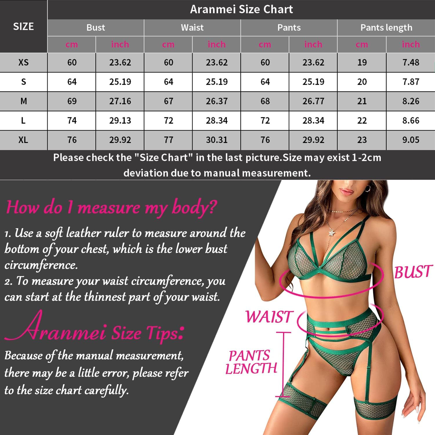 Damen Dessous Set 4-teilig mit Strumpfguertel und Strapsguertel S-XL