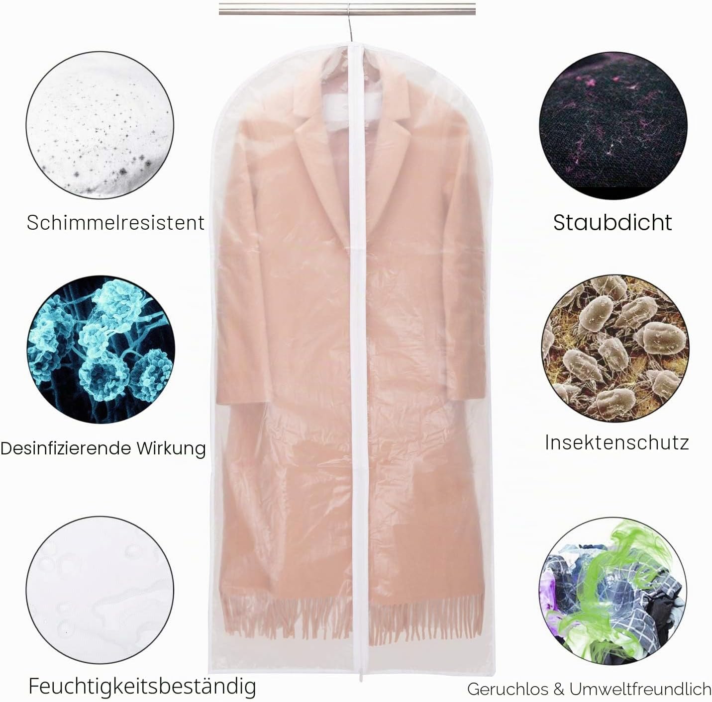 Niviy Kleidersack Anzug 6er Set transparent 60x100 cm