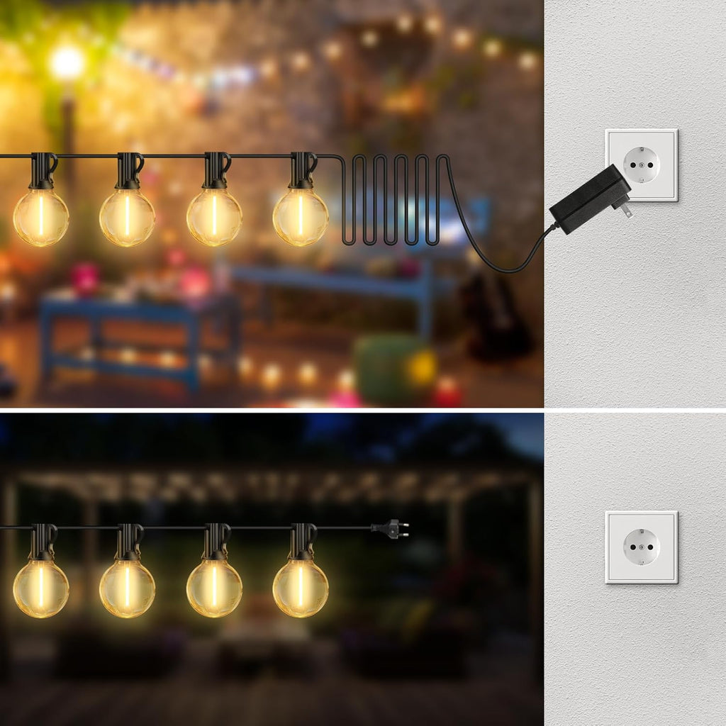 LED Lichterkette Aussen 30 m wetterfest dimmbar mit Fernbedienung 15m-45m