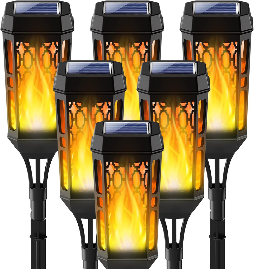 Solarlampen Aussen mit realistischem Flammeneffekt 4er Set IP65 wasserdicht