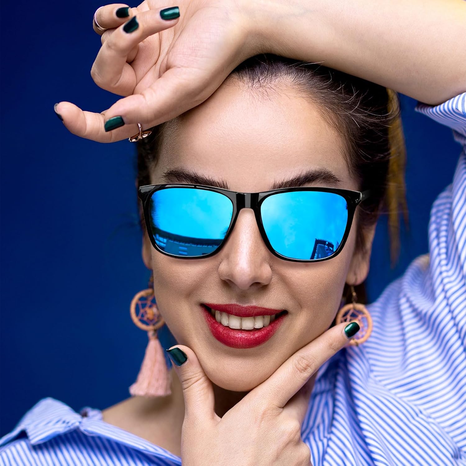 KANASTAL Polarisierte Sonnenbrille Retro verspiegelte Glaeser Al-Mg Buegel UV400