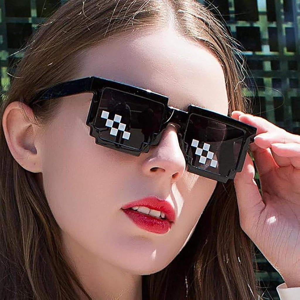 Pixel Mosaik Brille 3 Stk Unisex lustige Partybrille Geschenk Teenager