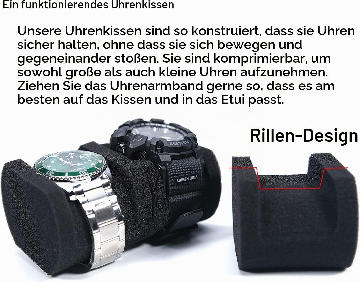 Uhrenetui Hartschale mit 8 Faechern Reisebox Uhrenbox Aufbewahrung