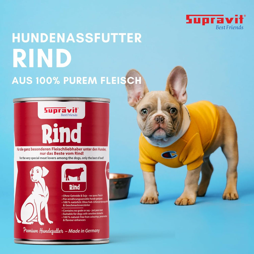 Supravit Hundefutter Nass Fisch & Lachs 12× getreidefrei, verschiedene Sorte