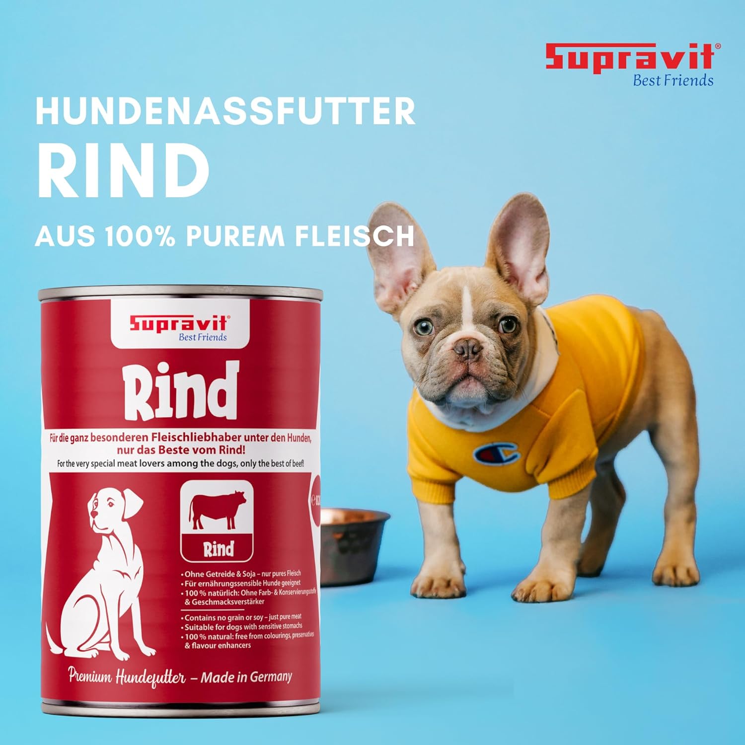 Supravit Hundefutter Nass Fisch & Lachs 12× getreidefrei, verschiedene Sorte