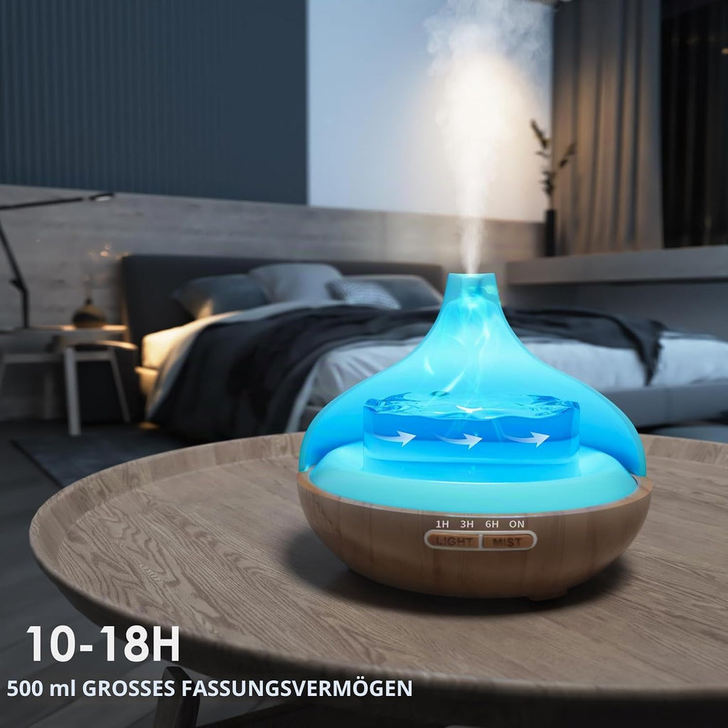 Aroma Diffuser 500 ml mit Fernbedienung 14 LED Farben Timer Duftzerstaeuber