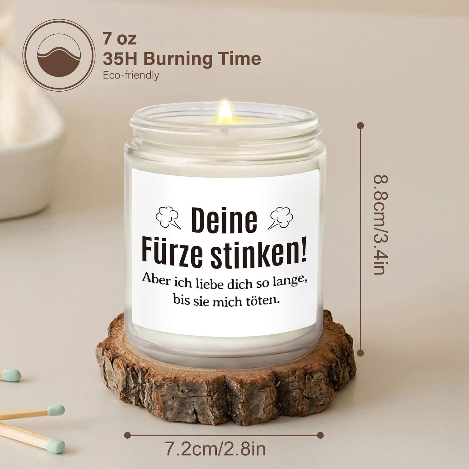 Duftkerze Ich liebe dich Geschenk fuer Partner Valentinstag Geburtstag
