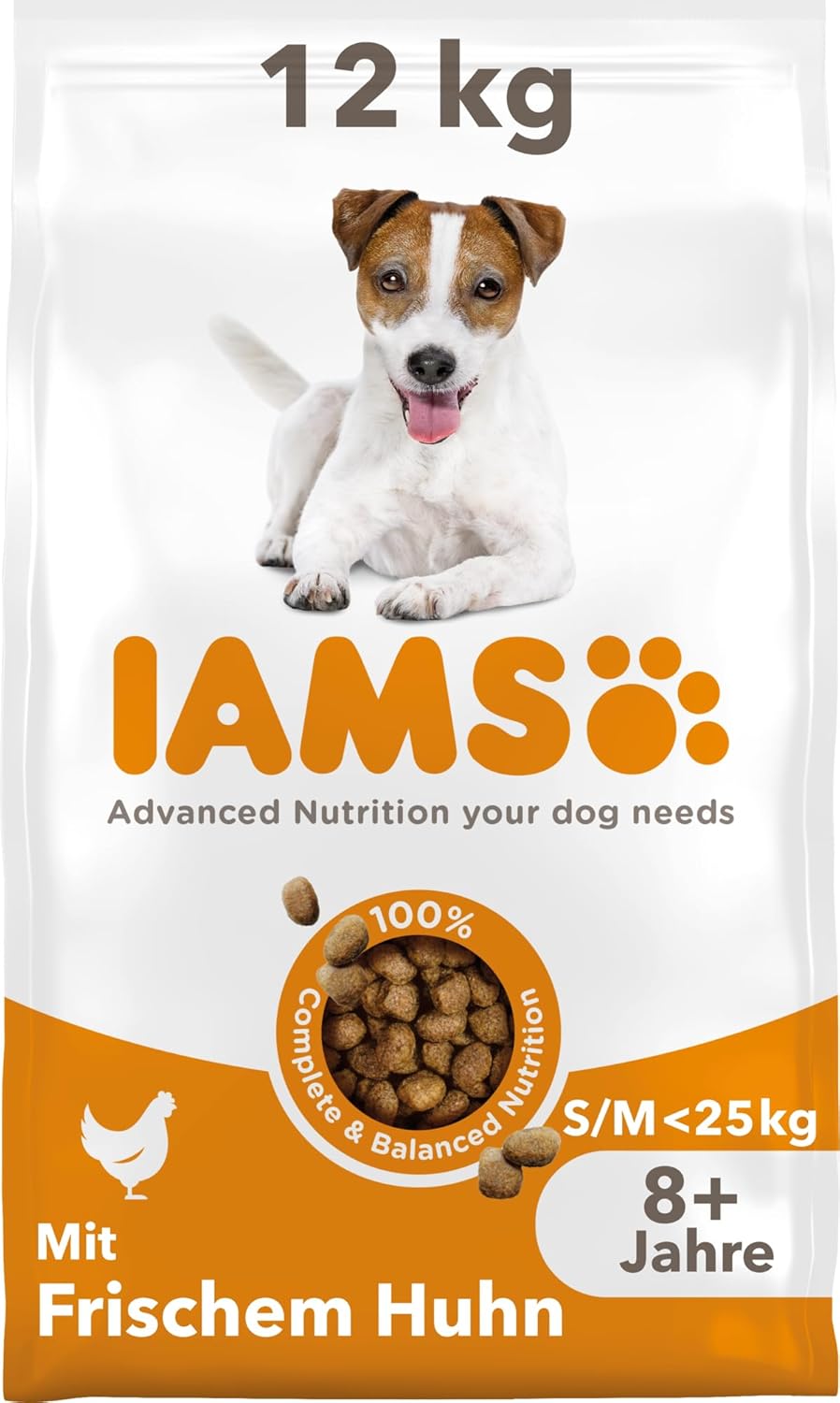 IAMS Senior Trockenfutter Huhn fuer Hunde ab 8 Jahre, kleine/medium