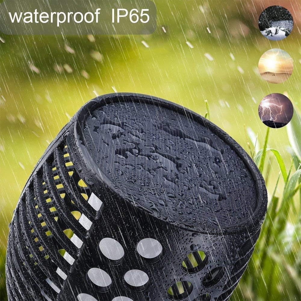 Solartischfackeln 4er Set 96 LED 80 cm, IP65 wasserdicht, flackerndes Licht