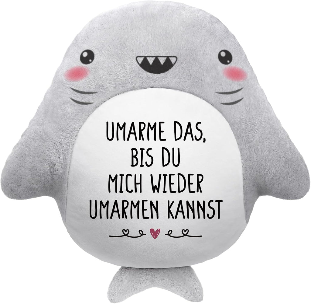 Haifisch Kuschelkissen mit Aufschrift "Ich liebe dich" Valentinstag Geschenk