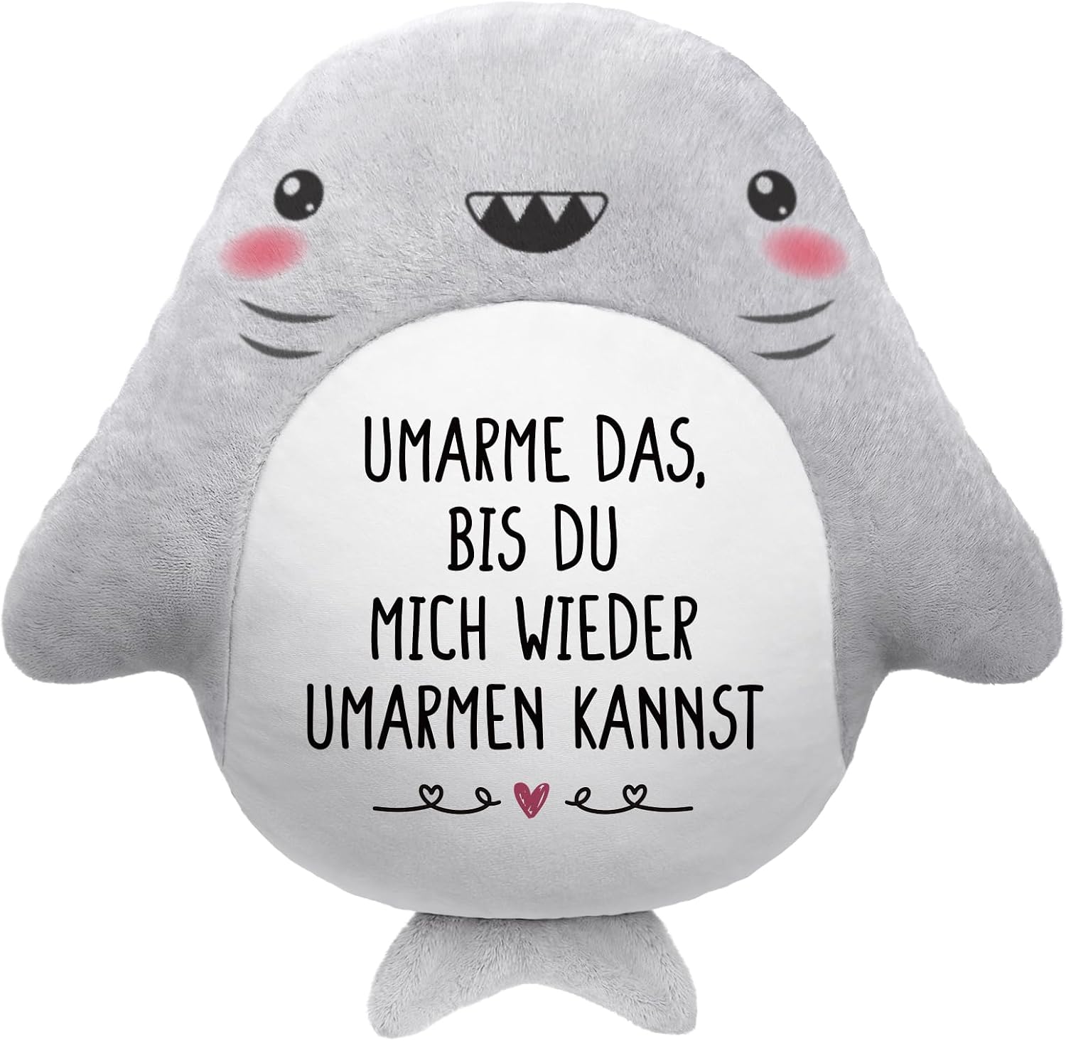 Haifisch Kuschelkissen mit Aufschrift "Ich liebe dich" Valentinstag Geschenk