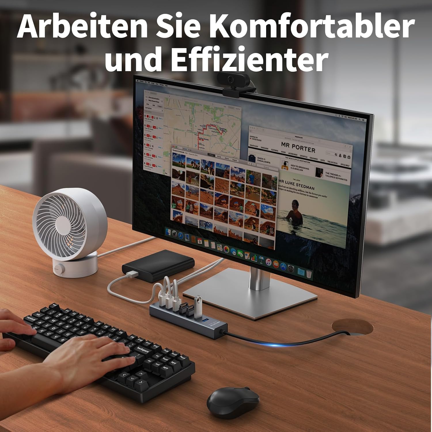 USB 3.0 Hub 7 Port Aluminium 5 Gbps Verteiler 30cm-180cm