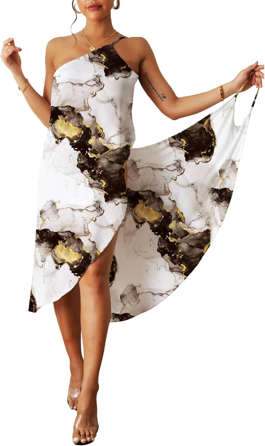 Damen Strandkleid Pareo Wickeltuch Rueckenfrei V-Ausschnitt lang Strandponcho