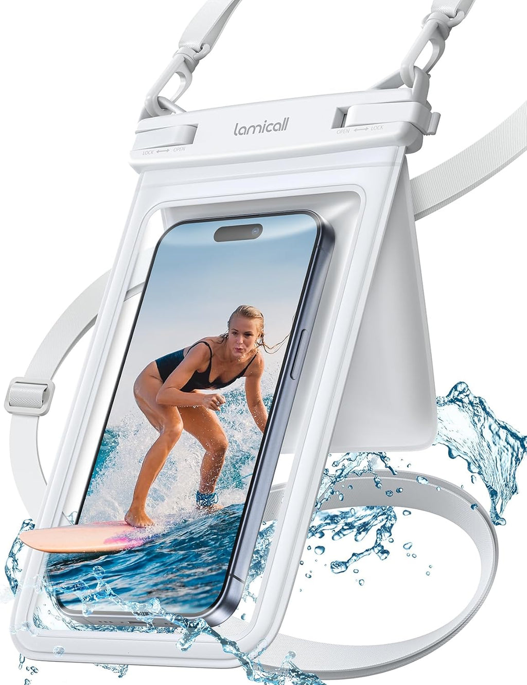 Lamicall IPX8 wasserdichte Handytasche mit doppelter Tasche bis 7,5
