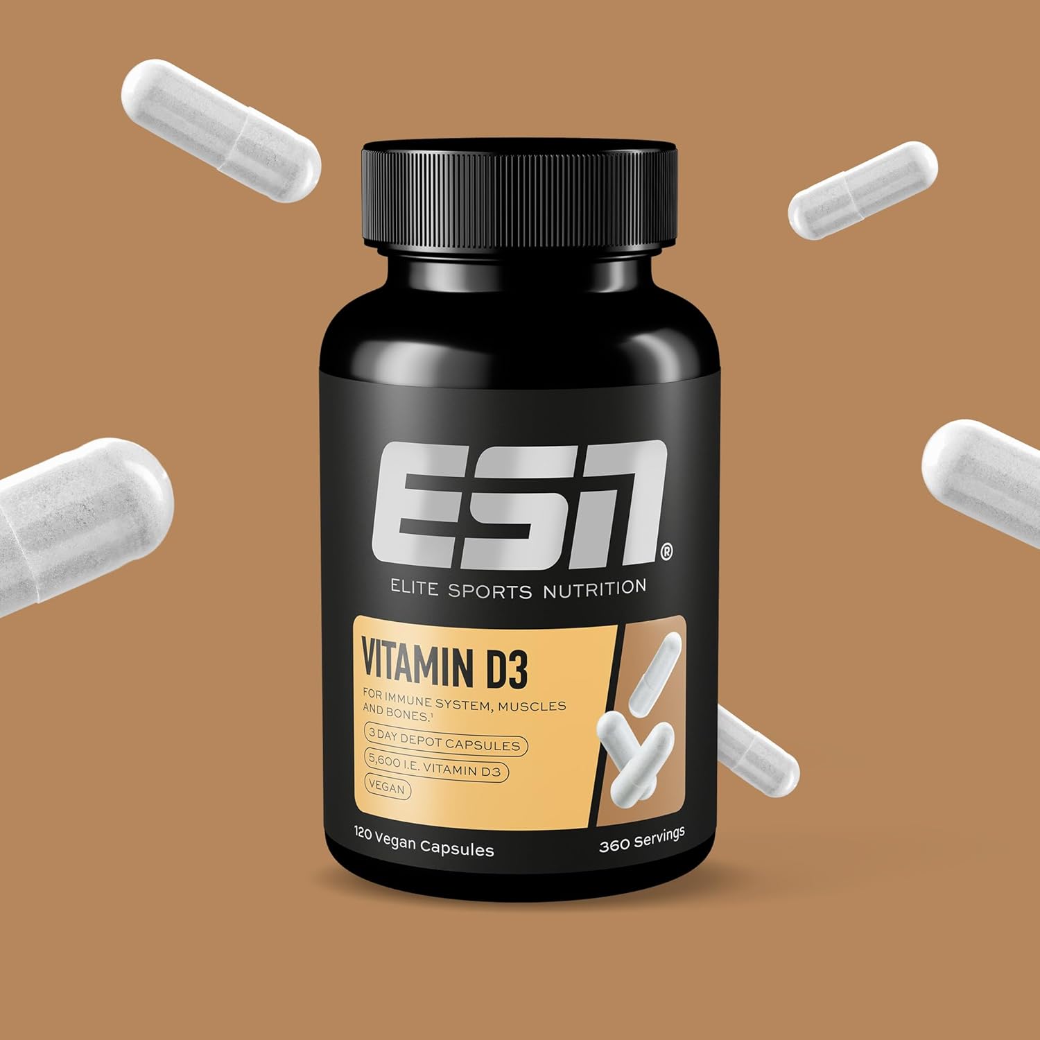 ESN Vitamin D3 120 Kapseln hochdosiert 120 Stk. Nahrungsergaenzung