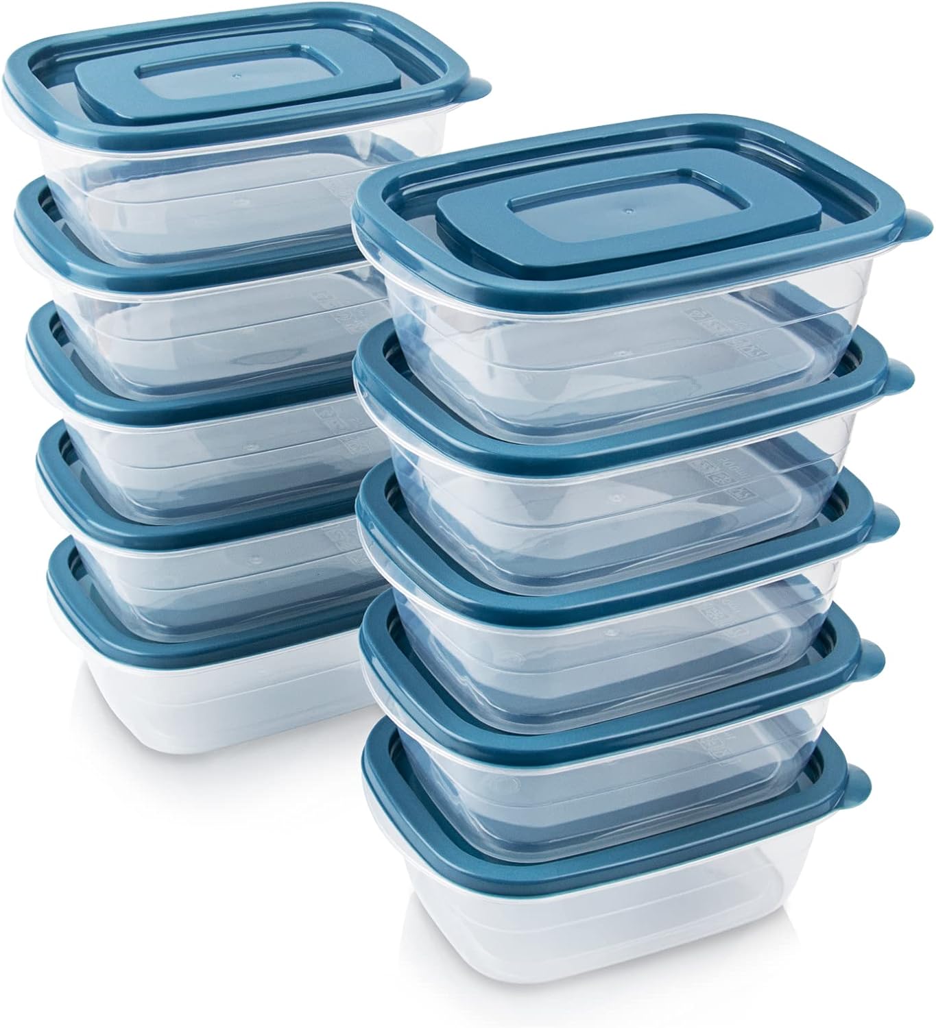 EFISH Portionsboxen 10er Set Kunststoff Lebensmittelbehaelter mit Deckel