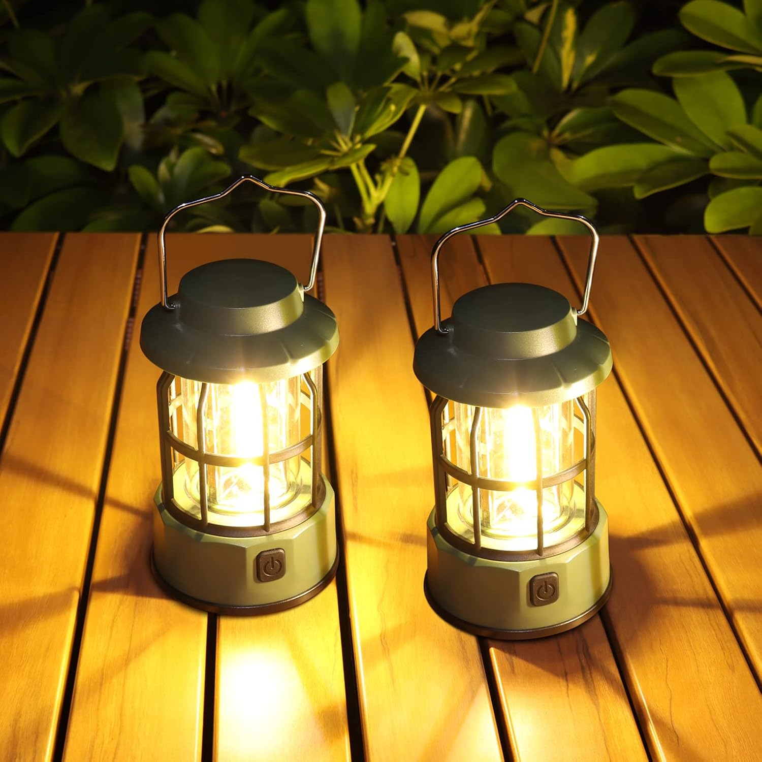 2er LED Campinglampe batteriebetrieben IPX4 wasserdicht dimmbar fuer Wandern Ange