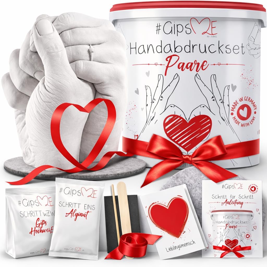 Gipsme Handabdruck Set fuer Paare Geschenk Valentinstag Hochzeitstag