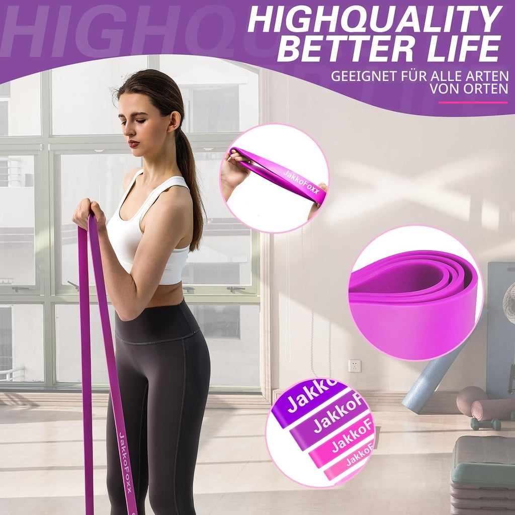 Fitnessbaender 4er Set Widerstandsband Dehnband Training Muskelaufbau