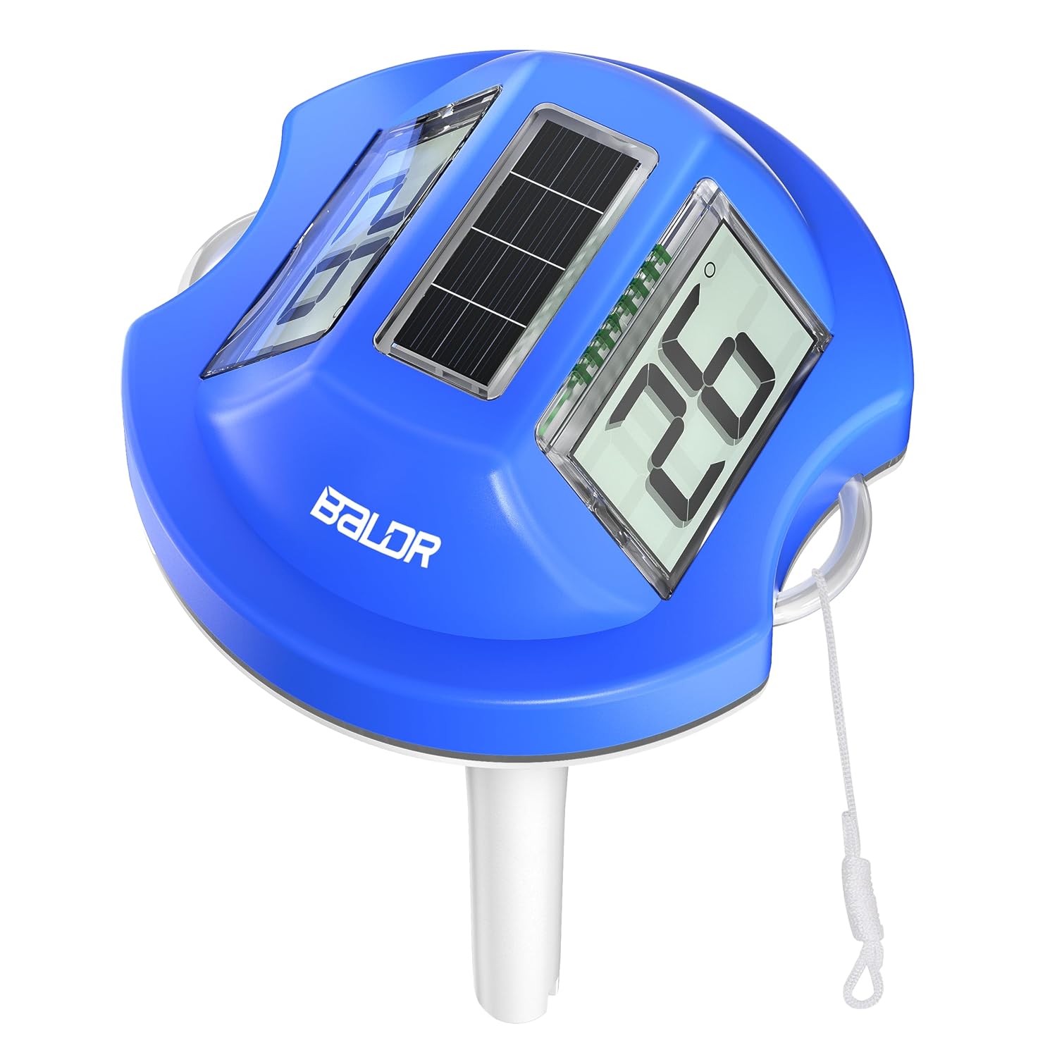 BALDR Solarschwimmer Poolthermometer mit zwei Displays, IPX7 wasserdicht