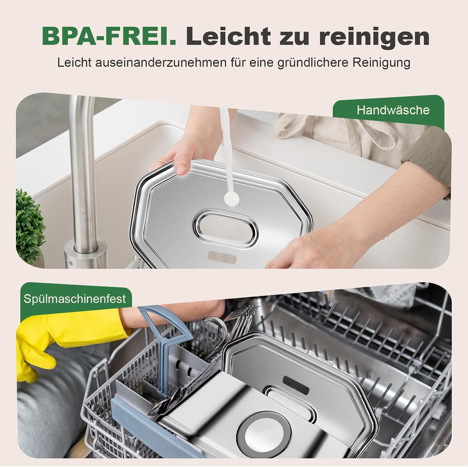 Apauk Trinkbrunnen aus Edelstahl 3,2L leise mit LED-Fenster A-2 Filter & 2 Schwae