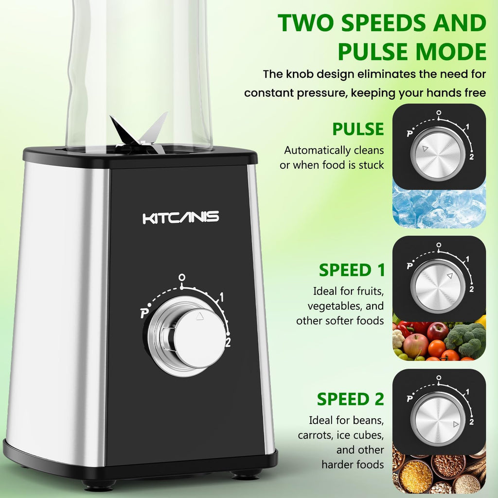 Smoothie Maker Standmixer 800 W mit 2 x Flaschen, Mixgeraet