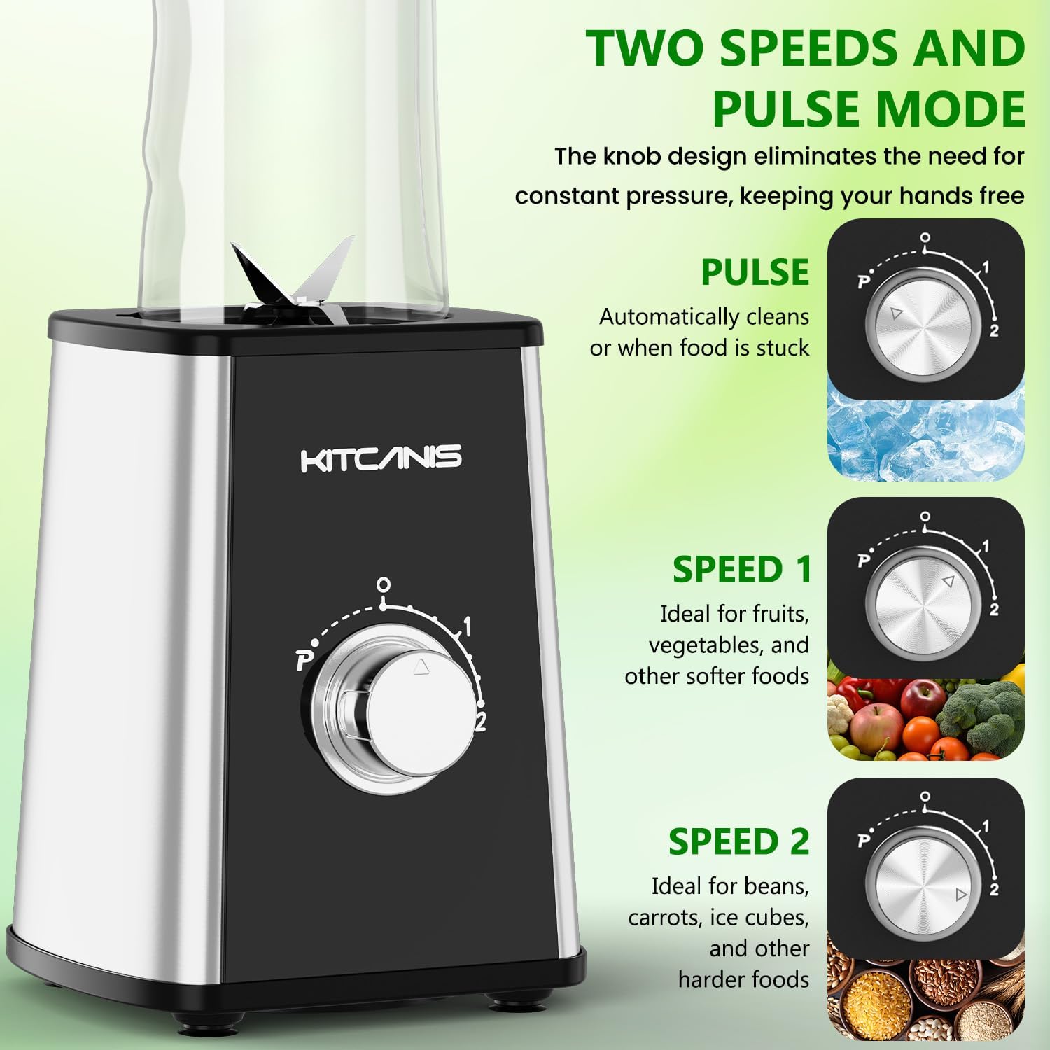Smoothie Maker Standmixer 800 W mit 2 x Flaschen, Mixgeraet