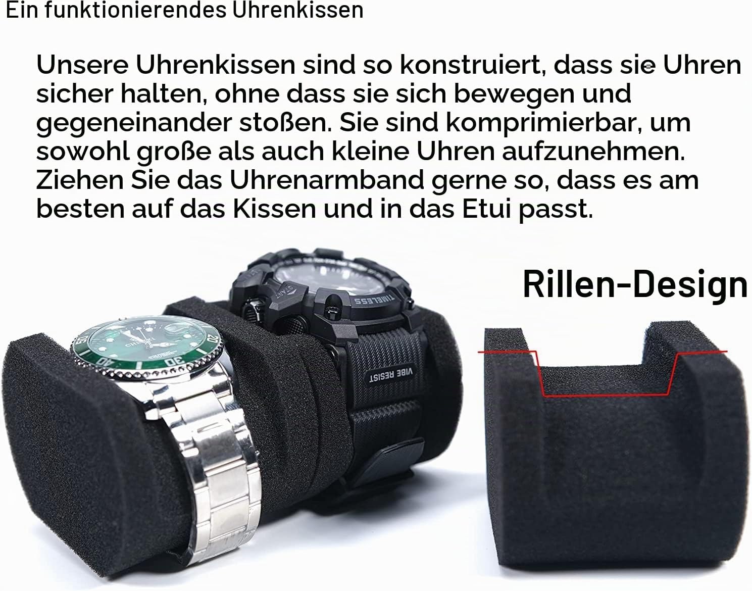 Uhrenetui Hartschale mit 8 Faechern Reisebox Uhrenbox Aufbewahrung