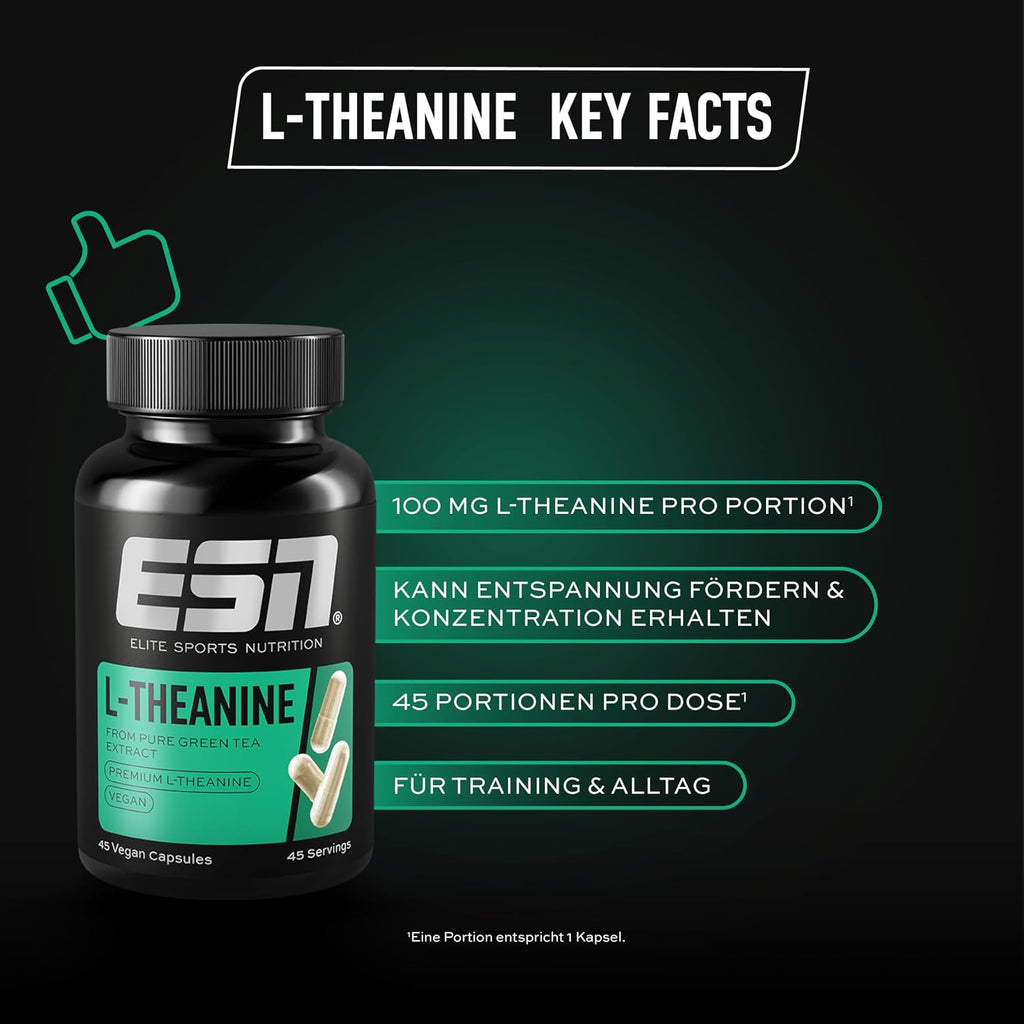 ESN L-Theanine 45 Kapseln 100 mg pro Portion vegan Made in Germany
