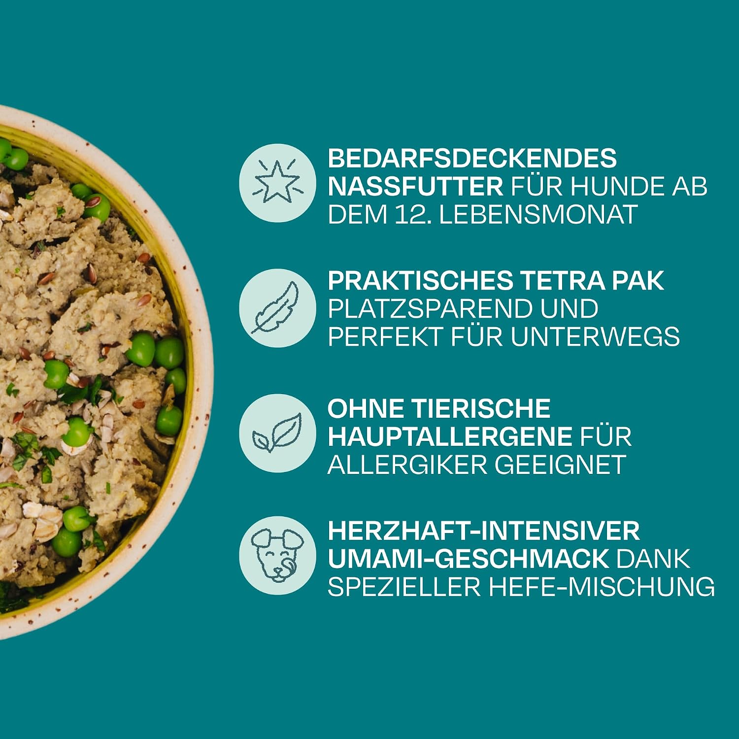 VEGDOG Nassfutter Tetra Pak 10x200g Hunde Alleinfutter allergiker