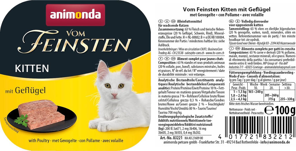animonda vom Feinsten Kitten Nassfutter 32x100g getreidefrei verschiedene S