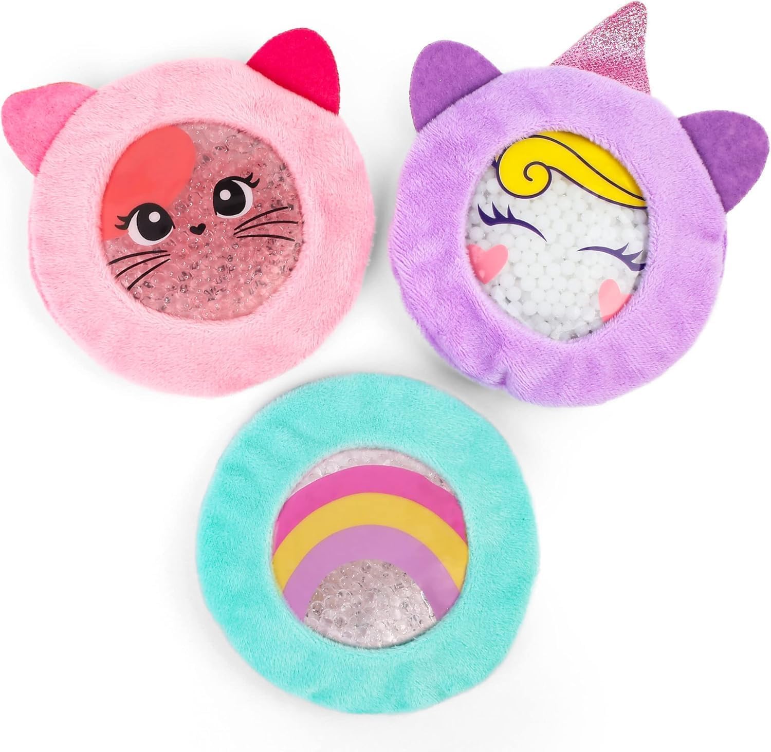 LotFancy Gel Kuehlakkus fuer Kinder 3er Set mit Stoffhuelle Kalt/Warm