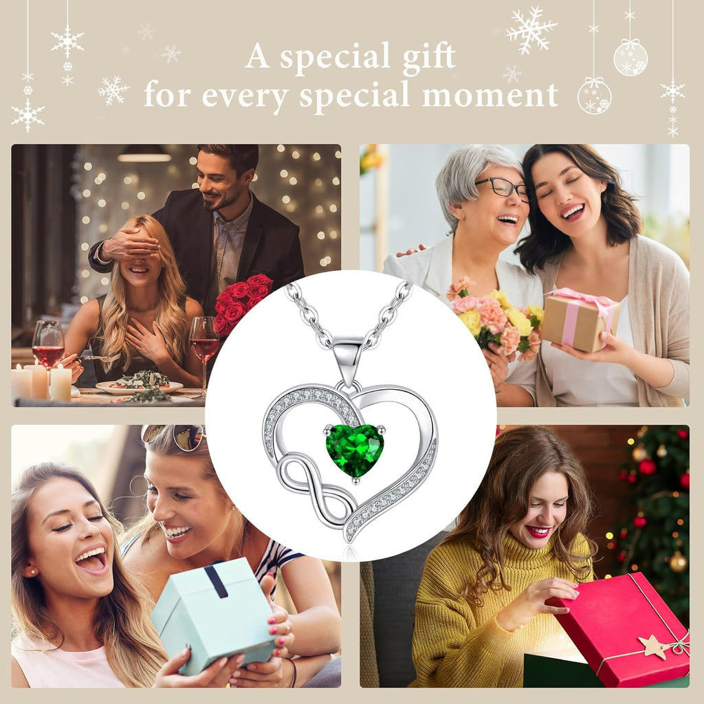 925 Silber Halskette Herz mit Unendlichkeitszeichen Damen Geschenk