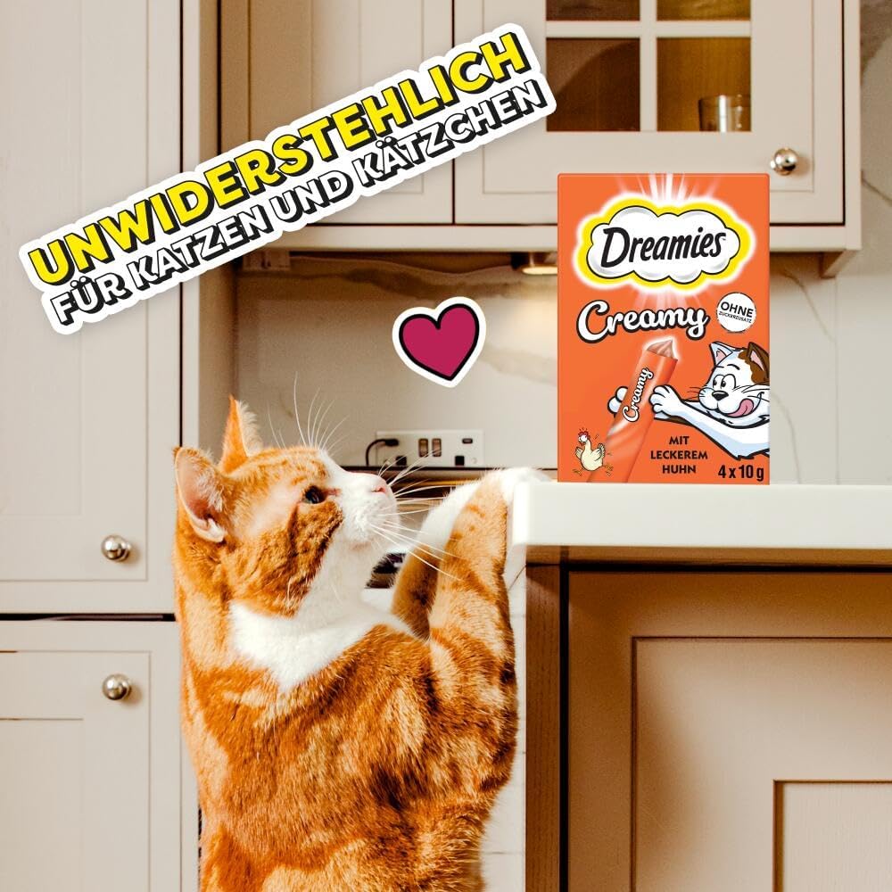 Dreamies Creamy Katzenleckerlis mit Katzenminze und Kaese - verschiedene