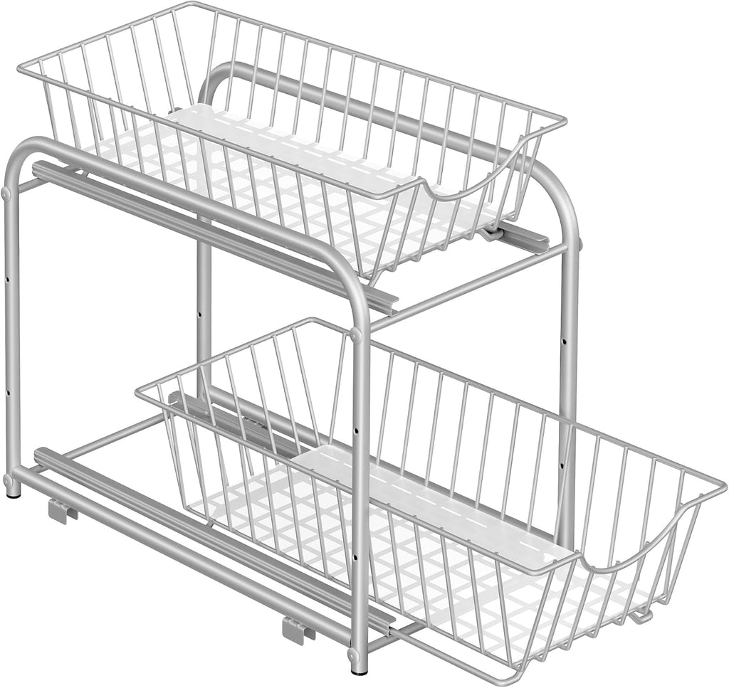 Kuechen Organizer Metallkorb 2 Ebenen stapelbar Schrankregal Ablage