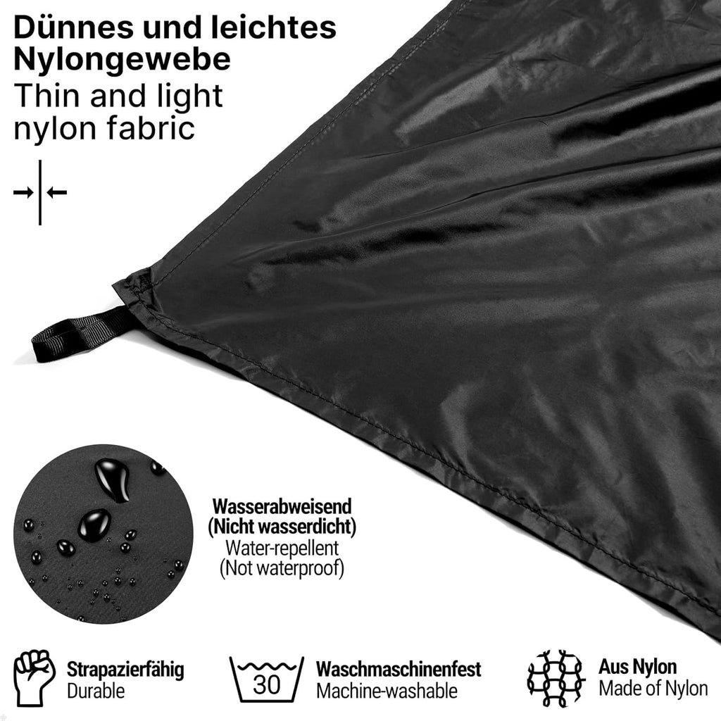 Siegvoll Picknickdecke 110cm-180cm schwarz ultraleicht fuer Personen