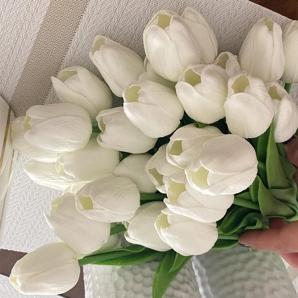 30er Set Kuenstliche Tulpen Real Touch Latex Kunstblumen Dekoration